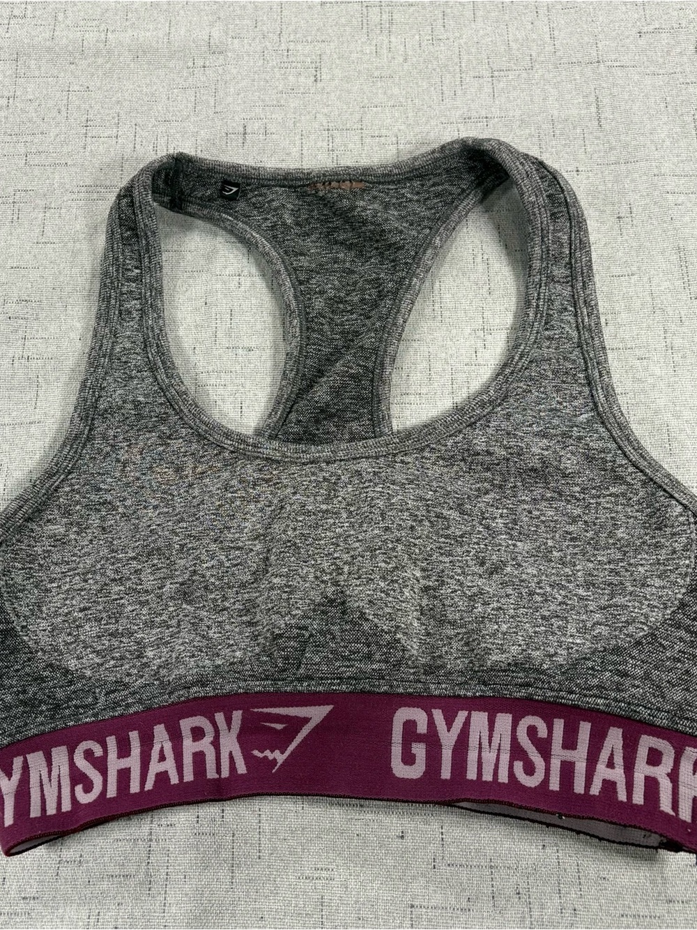 Gymshark Vital Seamless Sports Bra (Grey/Maroon Marl)
